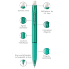 uni-ball - Stylos rétractables à gel effaçable - 0,7 mm - couleurs professionnelles - paquet de 4-Couleur et construction du corps : Noir, bleu, rouge ou vert