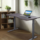 Motionwise - Bureau courbé ergonomique série M3 PRO Motionwise, 30 po x 60 po, électrique assis-debout, double moteurs - Noyer Américain-Confort intelligent et personnalisable : Équipé d’un panneau de commande à mémoire avec 4 préréglages de hauteur programmables, un écran LED et un port USB intégré (5V/2,4A) pour garder vos appareils alimentés.