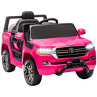 Qaba - Voiture RC électrique pour enfants Toyota sous licence 12V - rose-Design sous licence Toyota LAND CRUISER 