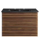 Modway - Render Fixation murale de 30" Vanette de salle de bain - Noir noyer-MDF et panneau de particules