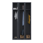 Ceha - Série RH, batterie de 3, casier 1 niveau avec aérations à persiennes, poignée encastrée - gris graphite-Solutions de rangement flexibles pour s'adapter à votre espace et à vos besoins d'organisation
