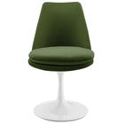 Modway - Lippa Salle à manger pivotante Performance Velvet Fauteuil d’appoint - Vert mousse blanche-8