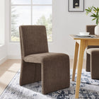 Modway - Emory Tissu tapis Fauteuil d’appoint de salle à manger - Mocha-Glissières de plancher sans marquage