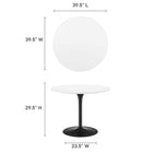 Modway - Pursuit 40 po Table à manger, Blanc Noir-Plateau en MDF