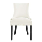 Modway - Marquis Performance Velvet Chaises de salle à manger Ensemble de 2 - Blanc-8