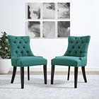 Modway - Regent Touffe Tissu Chaise à manger - Sarcelle-Finition de tête de clous