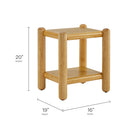 Modway - Arcus Rectangulaire à 2 niveaux Table d’appoint - Chêne-Construction en placage de chêne et en caoutchouc