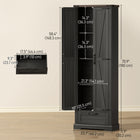 HOMCOM - Armoire de rangement 71 po avec 2 portes - noir-Structure en MDF massif assurant solidité, stabilité et durabilité 
