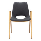 Zuo - Desi Chaise de salle à manger - Noir/Or - Ensemble de 2-Confort moelleux et matériaux durables