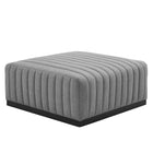 Modway - Conjure Chenal Touffé Tissu rembourré Ottoman - Noir Gris clair-Détails du tufting du chenal