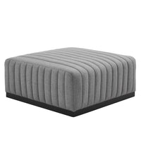 Modway - Conjure Chenal Touffé Tissu rembourré Ottoman - Noir Gris clair-Détails du tufting du chenal