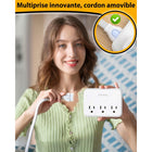 Huntkey - Multiprise avec cordon détachable, 3 prises et 4 ports USB - blanc-Certifiée ETL et FCC avec un boîtier résistant au feu (jusqu'à 1382°F) et des protections intégrées contre la surchauffe et la surcharge pour assurer la sécurité de vos appareils électroniques.