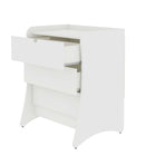 Manhattan Comfort - commode Coney 27,55" style milieu du siècle moderne - blanc-Panneaux latéraux continus uniques pour créer des pieds courbés