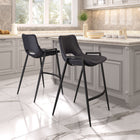 Zuo - Desi Tabouret de comptoir - Noir - Ensemble de 2-Dimensions: 20,7 po L x 20,3 po L x 35,6 po H