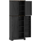 HOMCOM - Armoire de cuisine garde-manger 64 po avec étagères réglables - noir-Dix étagères et huit porte-épices maximisent l’espace de rangement 