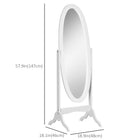 HOMCOM - Miroir pleine longueur - 18,9 po l x 57,9 po H - blanc-Base robuste avec quatre pieds pour garder le miroir équilibré et stable 