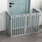 PawHut - Barrière pour animaux extra large autoportante 80 po avec pieds de support - gris clair-Deux pieds amovibles pour une stabilité accrue 