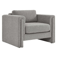 Modway - Visible Tissu Boucle Fauteuil - Gris clair-Chaise d’accent moderne