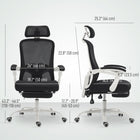 HOMCOM - Fauteuil de bureau ergonomique inclinable - noir-Roulettes en PU silencieuses qui glissent sans bruit sur le sol sans provoquer de rayures 