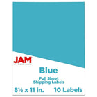 Jam Paper Étiquettes autocollantes pleine page Astrobright, 8 1/2 x 11 po, bleu lune, 10/paquet-Taille : 8,5 x 11 po