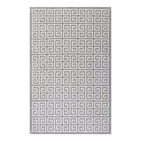 Modway - Freydis Clé grecque Tapis de 5 pi l x 8 pi L - Blanc et gris clair-Tapis grec de Key Area
