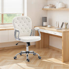Vinsetto - Fauteuil de bureau à hauteur réglable et dossier matelassé - blanc crème-Assemblage requis