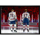 Connor McDavid and Leon Draisaitl Edmonton Oilers Line-Up sur toile - Toile encadree - 31" x 22"-Impression sur toile de qualité supérieure avec bordures enveloppées