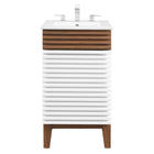 Modway - Render 18" Armoire à coiffeuse de salle de bain - Blanc Noyer Blanc-Construction en panneaux de particules et stratifiés