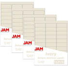 JAM Paper Étiquettes postales, 2 5/8 x 1 po, ivoire, 30 par page, 480 par paquet-Ivoire