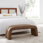 Modway - Dax Cuir végane de 50,5" Rembourré Banc d’accent - Brown-Rembourrage en mousse dense