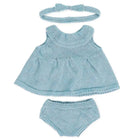 Miniland - Vêtements pour poupées de 15 pouces - Ensemble tricoté, robe et bandeau-Collection de vêtements pour poupées de 15 pouces fabriqués avec des matériaux recyclés ECO