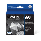 Epson - Cartouches d'encre 69 - Capacité standard - Noir - Paquet de 2-Qualité photo supérieure à celle des photos de labo