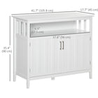 HOMCOM - Buffet 41,75 po L armoire de rangement - blanc-Ce meuble autoportant dispose d'un dispositif anti-basculement et peut être fixé au mur pour éviter qu'il ne bascule 