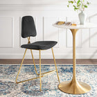 Modway - Ponder Performance Velvet Tabouret de bar - Noir-Tabouret de bar à manger