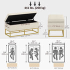 HOMCOM - Banc ottoman de rangement rembourré à dessus rabattable - beige-Le rembourrage épais en mousse avec une surface en lin offre une expérience d'assise confortable   