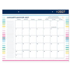 AT-A-GLANCE – Sous–main Emily Ley 2027 – 17 po x 22 po – rayures joyeuses – bilingue-Format des pages : 17 po H x 21 3/4 po l