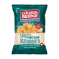 Covered Bridge - Potato Chips Sel de Mer & Vinaigre Cuites a la Marmite - 60g - Paquet de 24-Cuites a la marmite