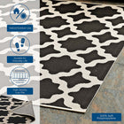 Modway - Cerelia Treillis marocains intérieurs et extérieurs Tapis 4 pi l x 6 pi L - Noir et beige-Polypropylène 100% doux
