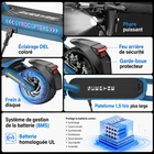 Gyrocopters - Trottinette électrique Sceptre pour adultes et adolescents - Vitesse 38 km/h - Autonomie 40 km - Application - Noir-Une console de guidon élégante affiche en un coup d'œil votre vitesse, le compteur kilométrique et le niveau de la batterie, pour que vos yeux ne quittent jamais votre route des yeux