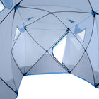 Outsunny - Tente De Pêche Sur Glace Isolée 8 Personnes, Pop-Up, Pour -22℉- Bleu-Fenêtres enroulables en plastique transparent pour une vue agréable et claire 
