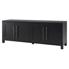Hudson&Canal - Meuble TV Chabot pour téléviseurs jusqu'à 75" - Grain noir-Le dessus a une capacité de poids de 75 lb, les étagères inférieures peuvent supporter 25 lb chacune