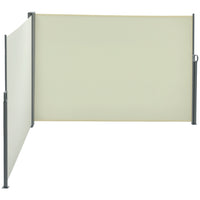 Outsunny - store latéral double rétractable - blanc crème-Auvents doubles flexibles pour une utilisation en extérieur
