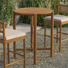 Modway - Eleni Rond 35 po Terrasse extérieure Bois teck Bar Table - Naturel-Plateau à lattes