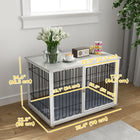 PawHut - Meuble cage pour chien, table d’appoint pour niche avec coussin lavable - gris-Fils solides résistants aux dommages 