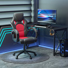 HOMCOM - Chaise de bureau style voiture de course - rouge-Revêtement en cuir PU de qualité supérieure, doux au toucher et facile d’entretien