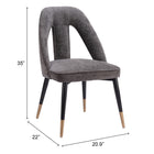 Zuo - Artus Chaise de salle à manger - Gris-6