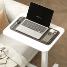 HOMCOM - Bureau debout pneumatique à hauteur réglable - 25,6 po L x 18,9 po l x 43,3 po H - blanc-Charge maximale de 154 lb, facile à assembler