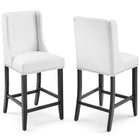 Modway - Baron Imitation cuir Tabouret de comptoir - Blanc - Ensemble de 2-Tabouret de comptoir moderne élégant
