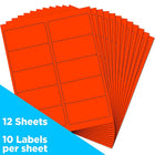 JAM Paper Étiquettes postales 354328034G de couleur néon fluorescent, 2 x 4 po, rouge néon, 360 par paquet-Rouge