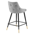 Modway - Adorn Performance Velvet Tabouret de comptoir - Gris clair-Rembourrage en mousse dense